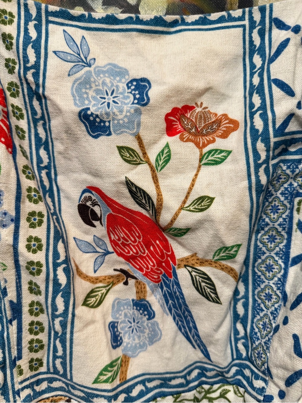 House of Harlow 1960 Blue, Red, Green Tropical Printed Romper - Picture 4 of 7